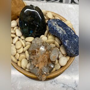 Crystals Labradorite Palm Stone Quartz Cluster Sodalite Chunk
